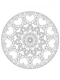 Kalp desenli mandala