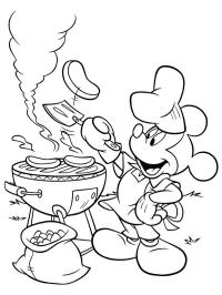 Mickey Mouse ile barbekü yapmak