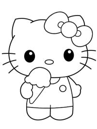 Hello Kitty dondurma yiyor