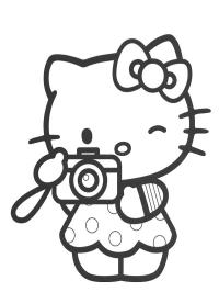 Hello Kitty fotoğraf çekiyor