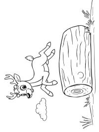 Kütük üstünden atlayan geyik