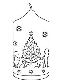 Noel ağaçlı noel mumu