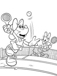 Minnie fare ve Daisy ördek tenis oynuyor