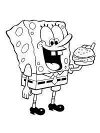 SpongeBob hamburger yiyor