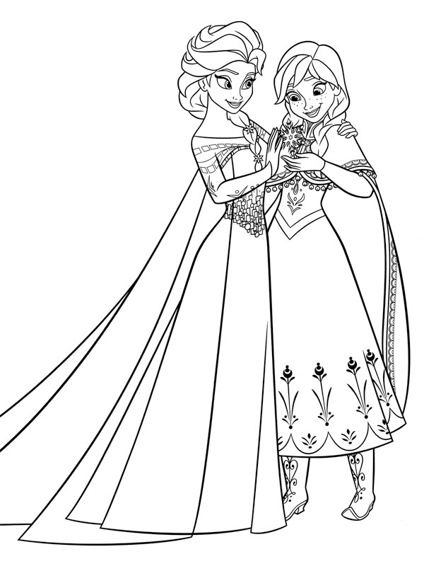 Elsa ve Anna Boyama sayfası