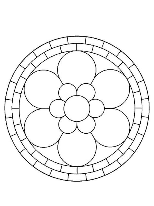 Basit mandala Boyama sayfası