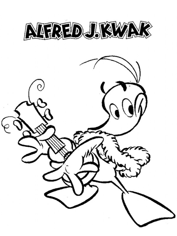 Alfred Jodocus Kwak gitarla Boyama sayfası