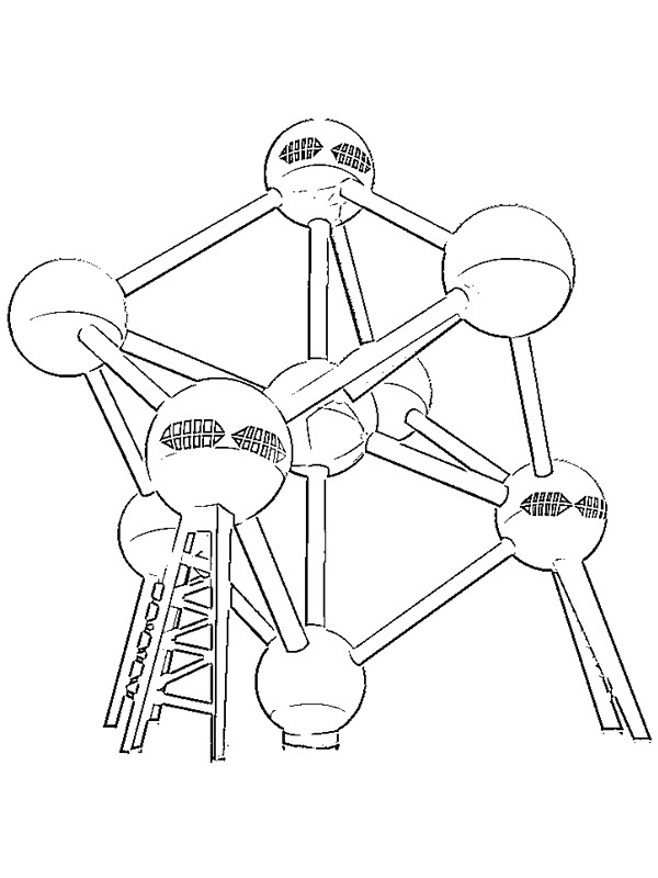 Atomium Brüksel Boyama sayfası