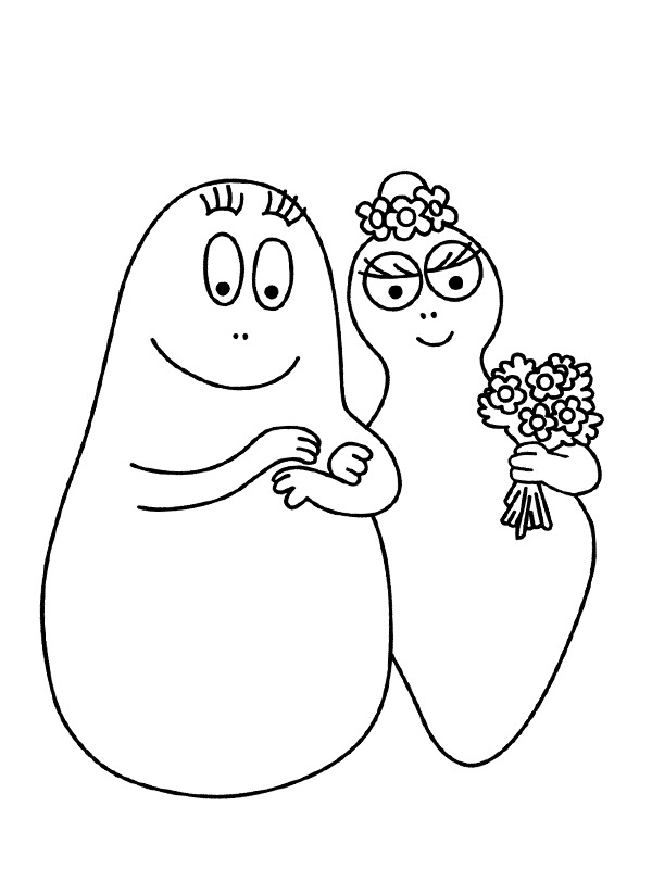 Barbapapa ve Barbamama Boyama sayfası