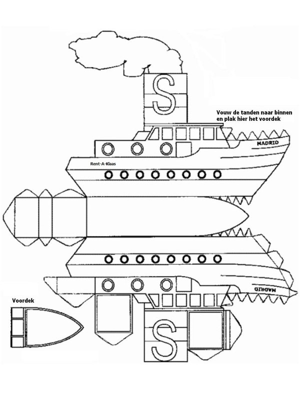 Hediye gemisi maket Boyama sayfası