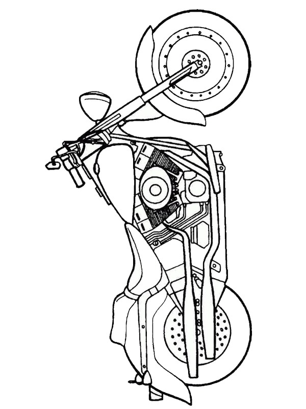 Chopper motosiklet Boyama sayfası