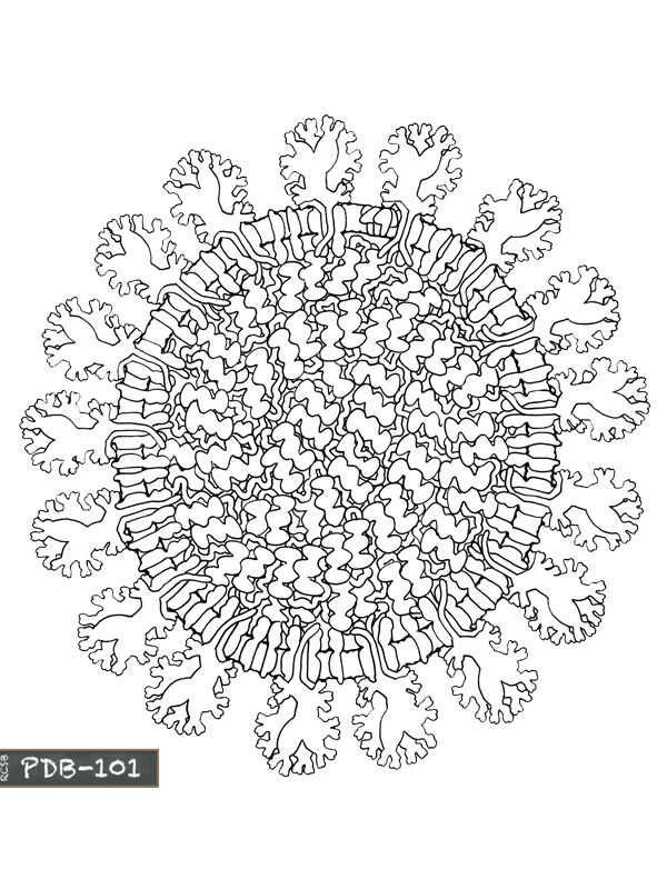 Koronavirüs mandala Boyama sayfası