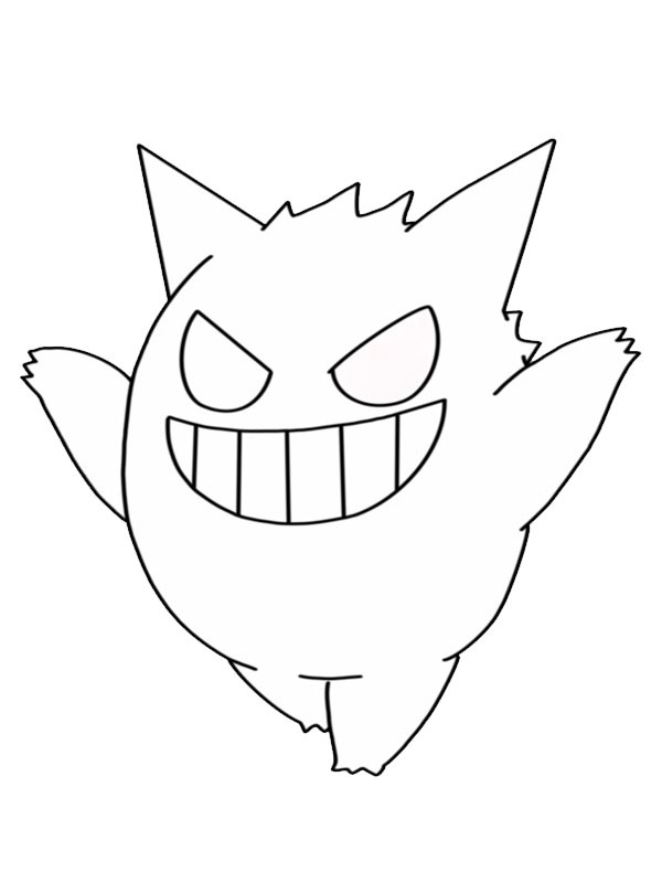 Gengar (Pokémon) Boyama sayfası