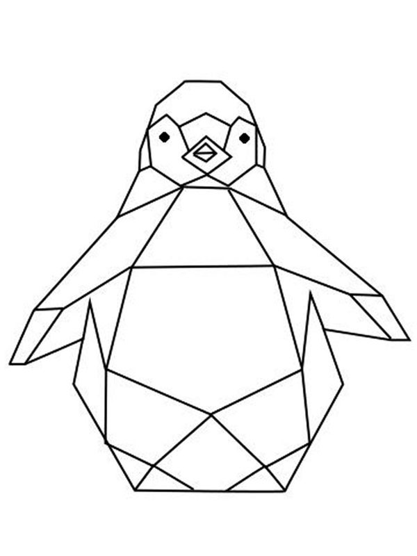 Geometrik penguen Boyama sayfası