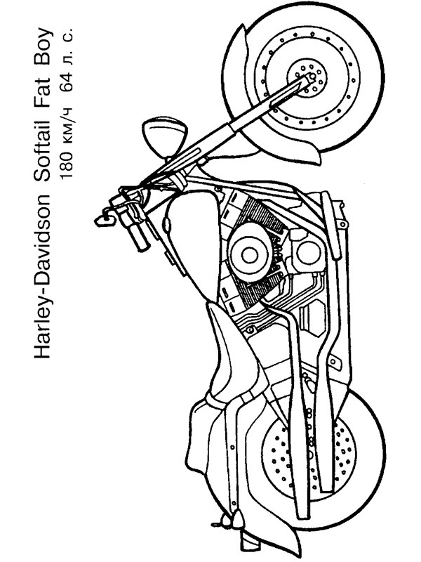 Harley Davidson Fat Boy Boyama sayfası