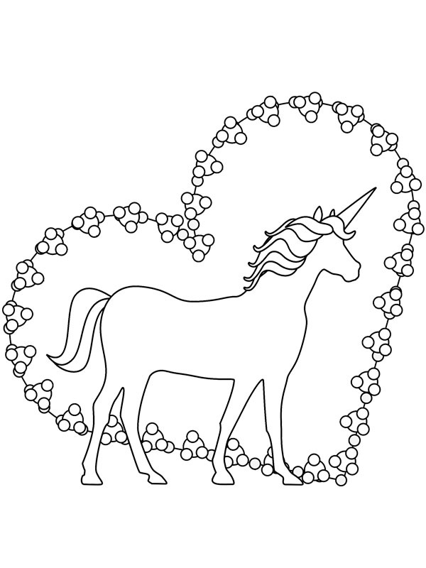 Kalpli unicorn Boyama sayfası