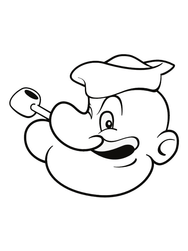 Popeye'nin başı Boyama sayfası