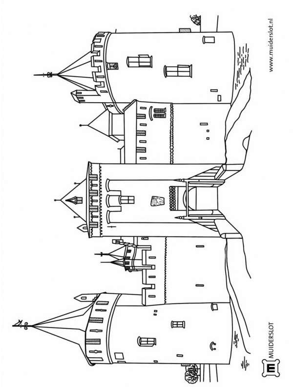 Muiderslot kalesi Boyama sayfası