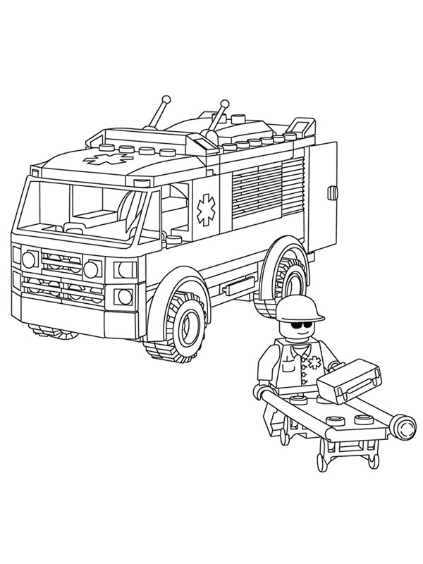 LEGO ambulans Boyama sayfası