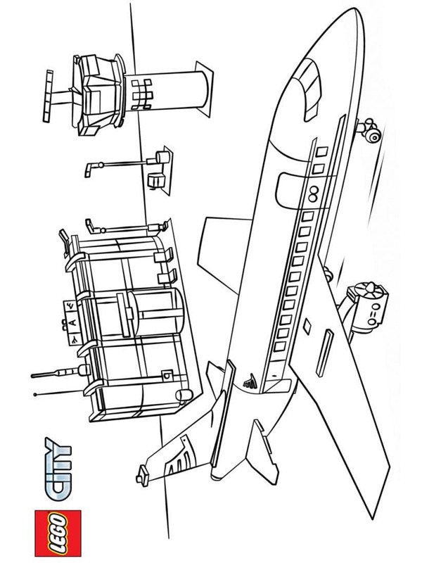 Lego Uçak Havaalanında Boyama sayfası