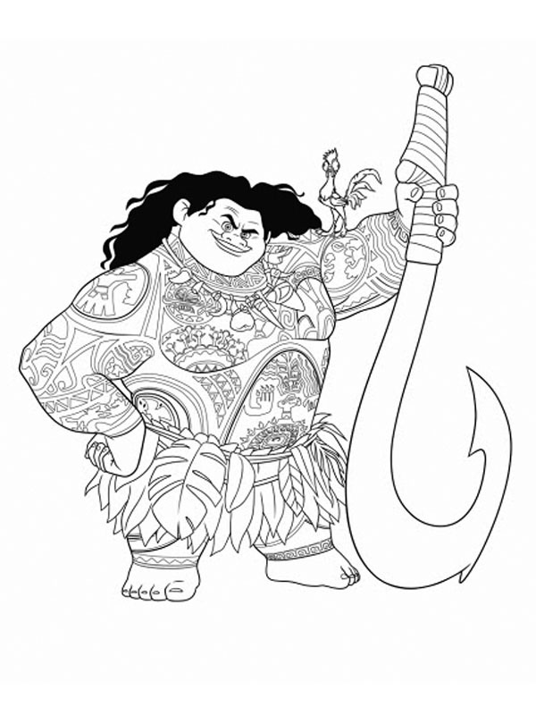 Maui (Moana) Boyama sayfası