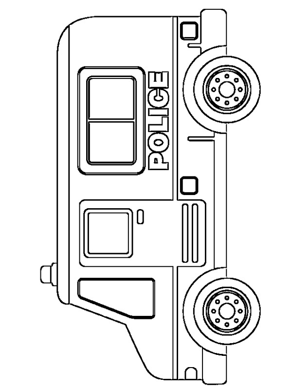 polis minibüsü Boyama sayfası