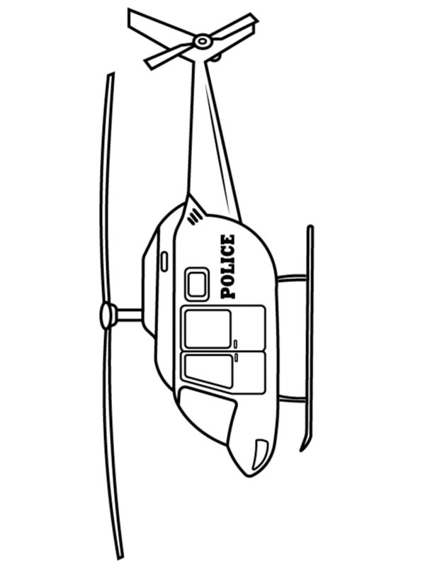 Polis Helikopteri Boyama sayfası