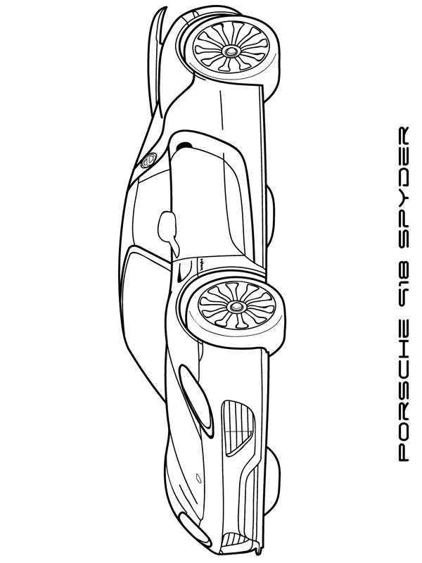 Porsche 918 Spyder Boyama sayfası