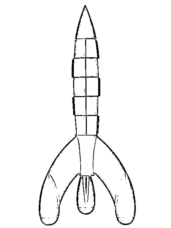 Tenten roketi Boyama sayfası