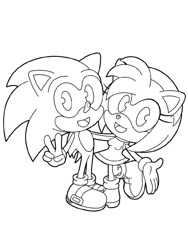 Sonic ve Amy Rose Boyama sayfası