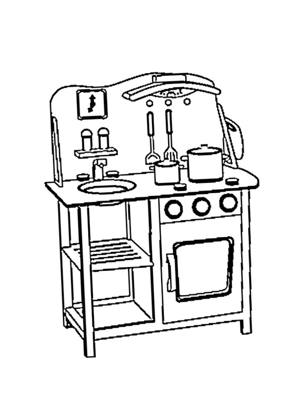 Oyuncak mutfak Boyama sayfası