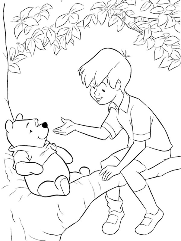 Winnie the Pooh ve Christopher Robin Boyama sayfası