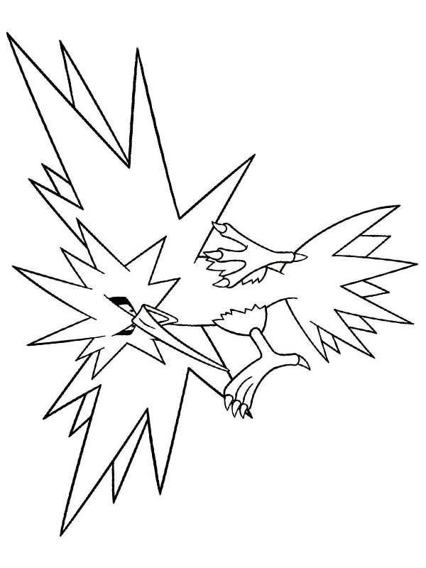 Zapdos (Pokémon) Boyama sayfası